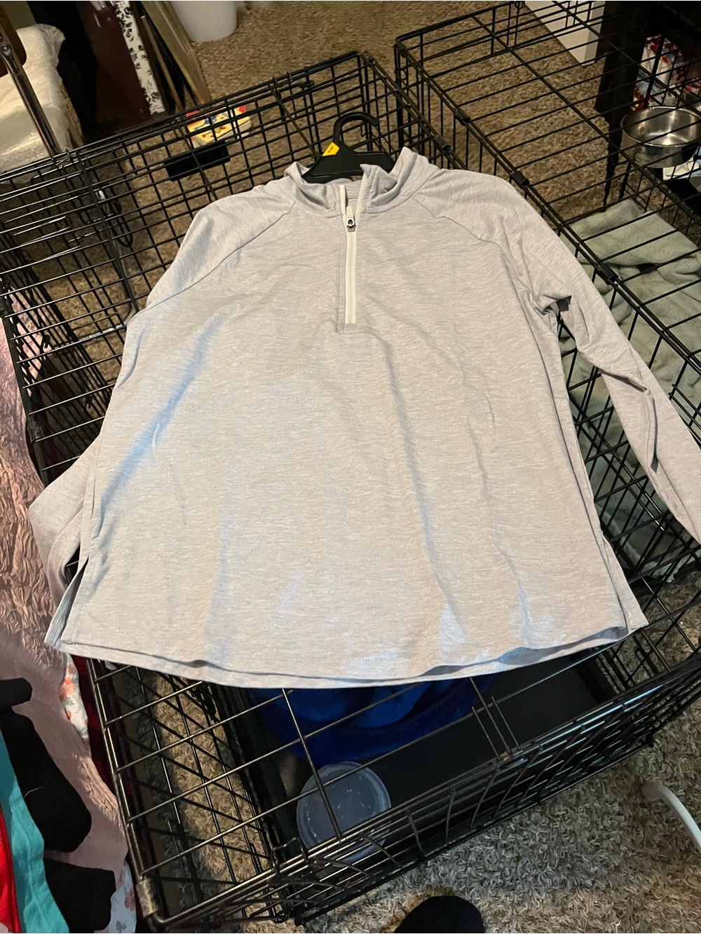 Athletic Works Light Gray Kids' Half-Zip Hoodie